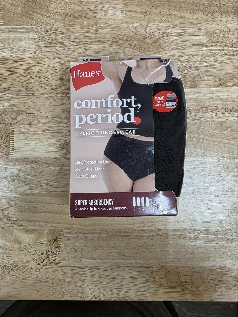 HANES WOMEN’S SUPER LEAKS BRIEFS 3‑PACK BLACK/PECAN SIZE 2XL